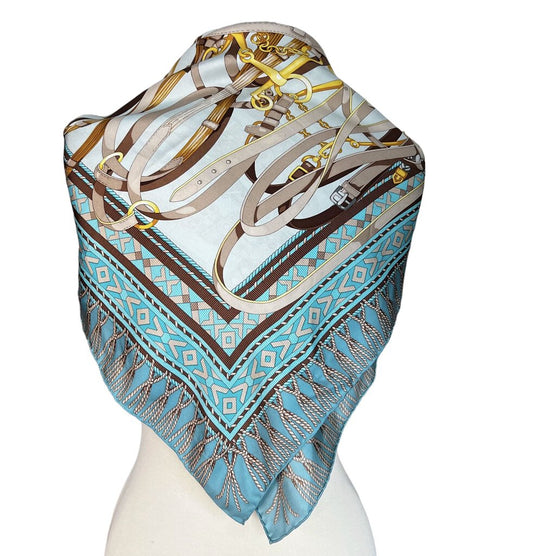 Gucci Silk Saddle/Handbag Print Scarf
