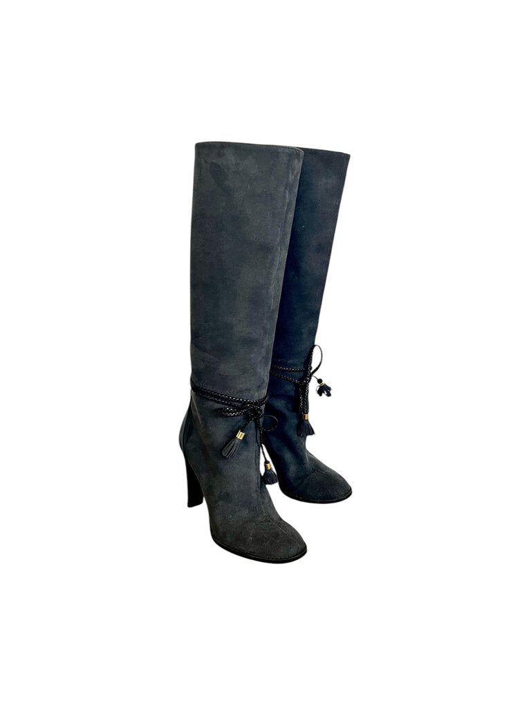 Stella McCartney Vegan Suede Stacked Heel Boots