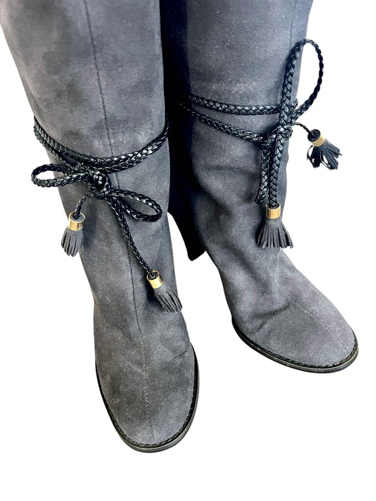 Stella McCartney Vegan Suede Stacked Heel Boots