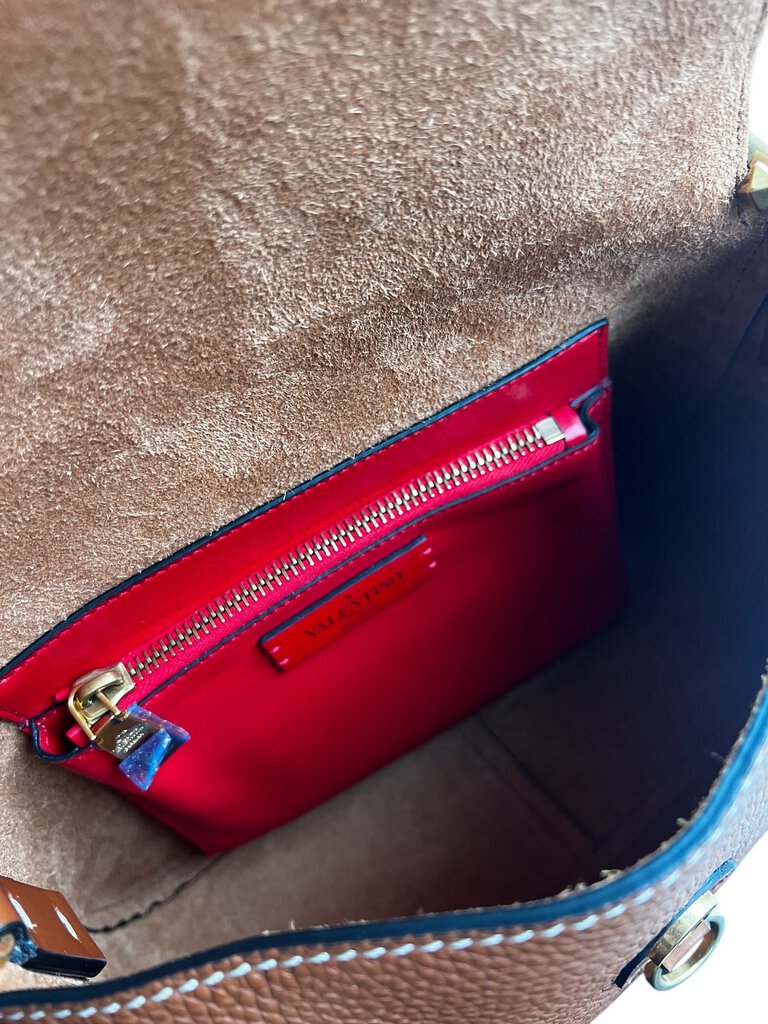 Valentino Garavani Pebbled Calfskin VRing Shoulder/Crossbody Bag