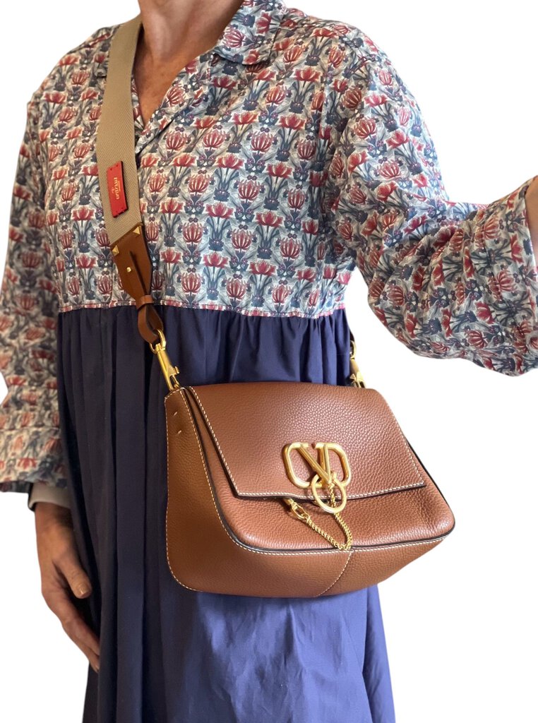 Valentino Garavani Pebbled Calfskin VRing Shoulder/Crossbody Bag