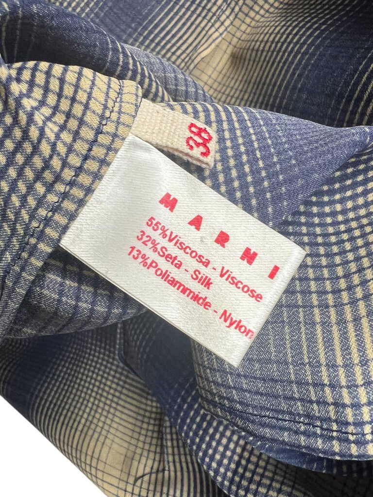 Marni Plaid Zip Front Shift Dress