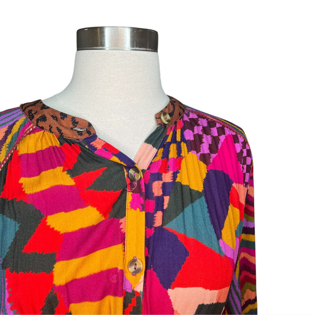 Farm Rio Belted Abstract Print Mini Dress