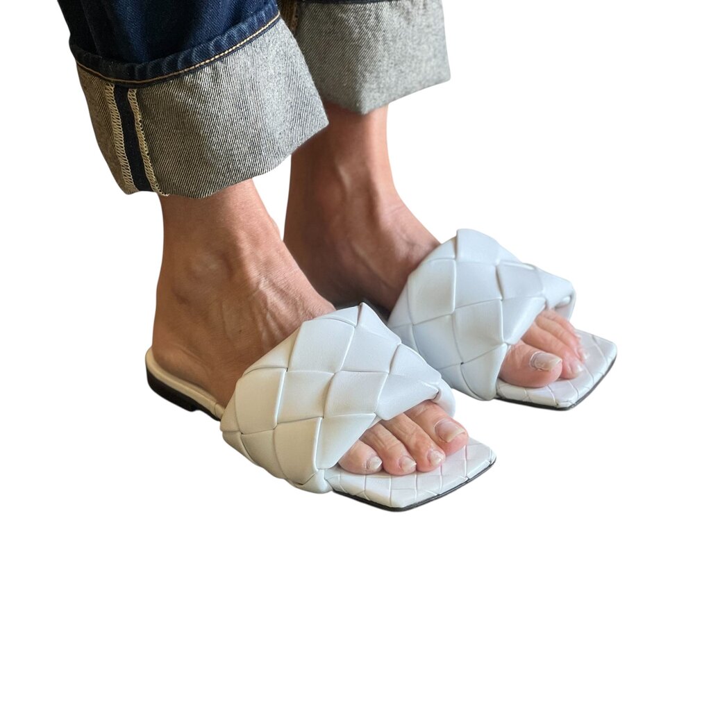 Bottega Veneta Intreccio Open Toe Slides