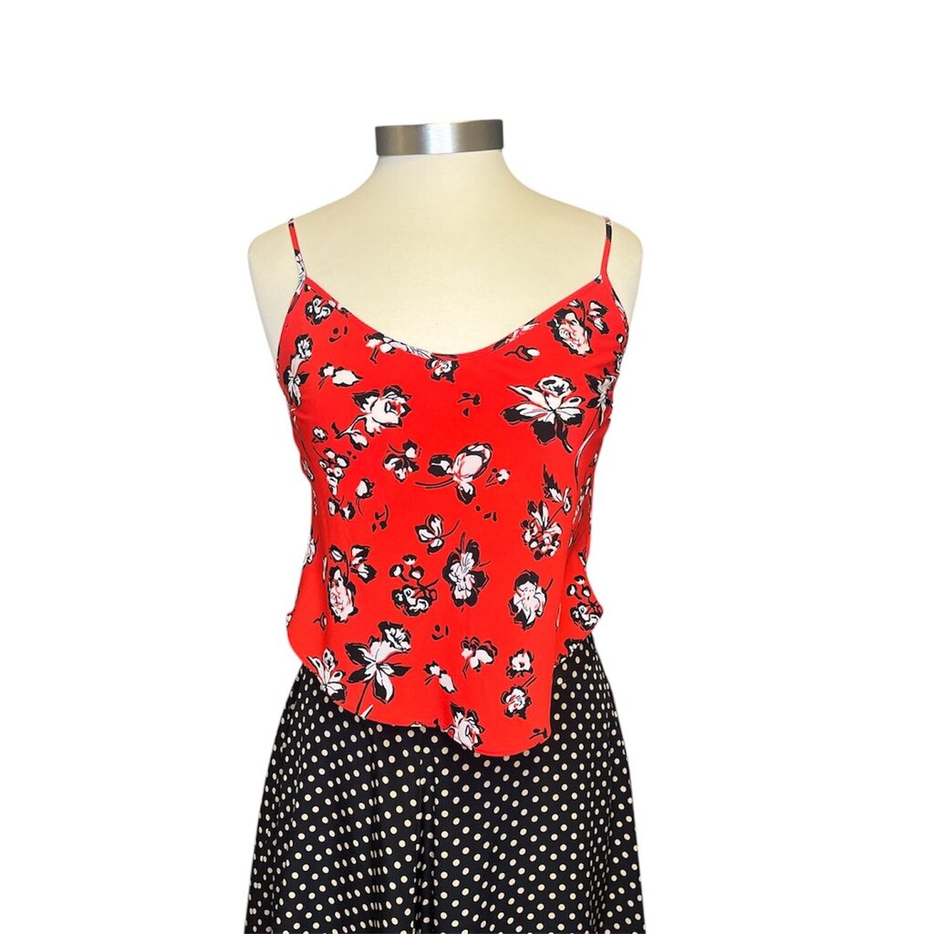 Veronica Beard Silk Floral Split Collar Top