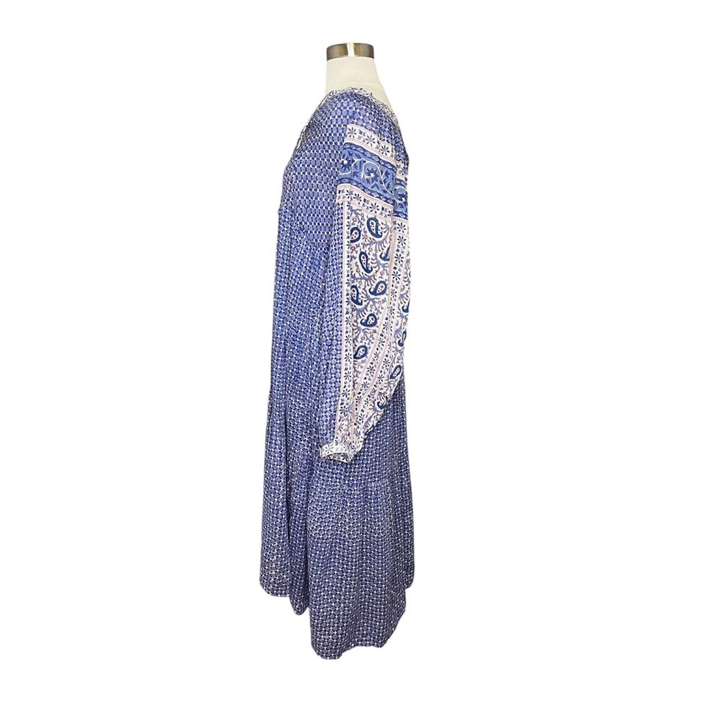Matta Block Print Tiered Midi Dress- sold online