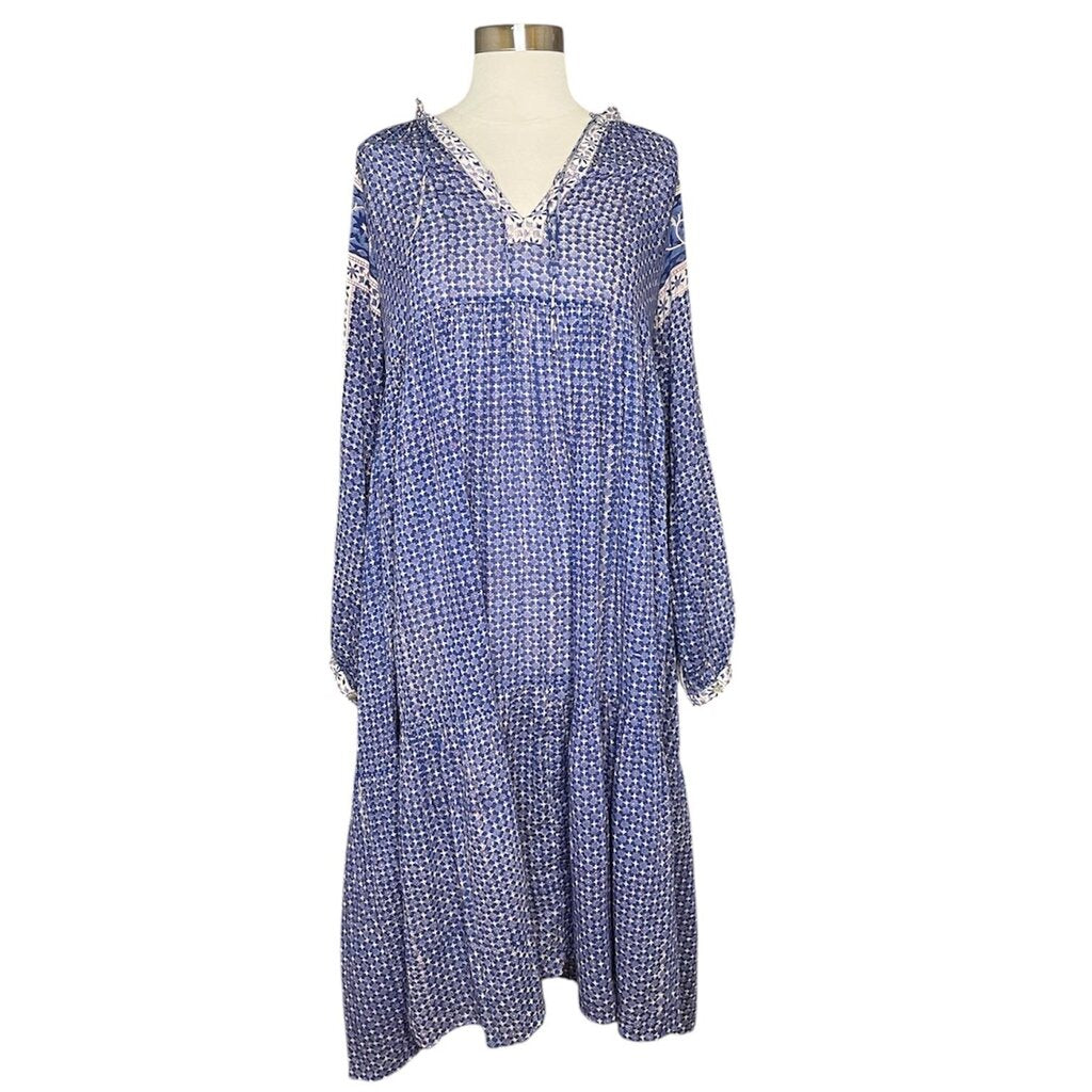 Matta Block Print Tiered Midi Dress- sold online
