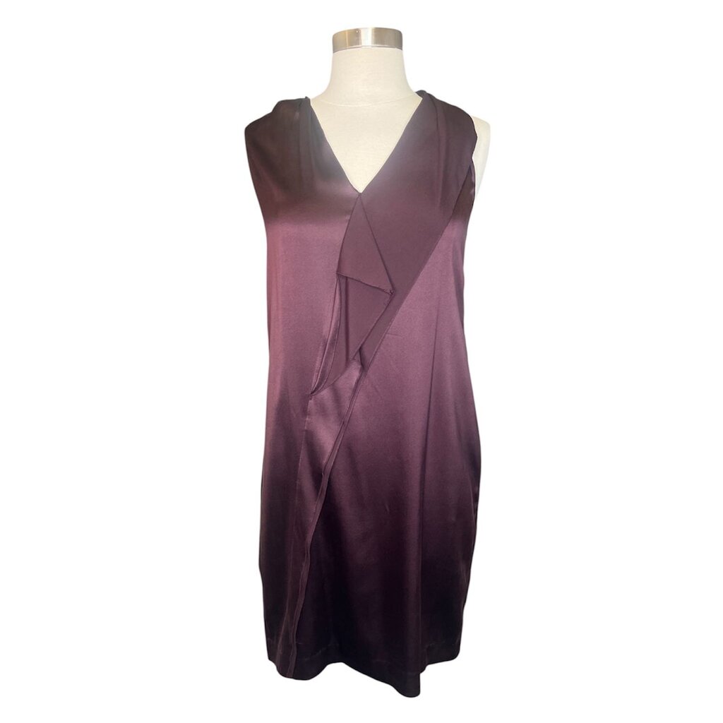 Vince Silk Ruffle Front Mini Dress