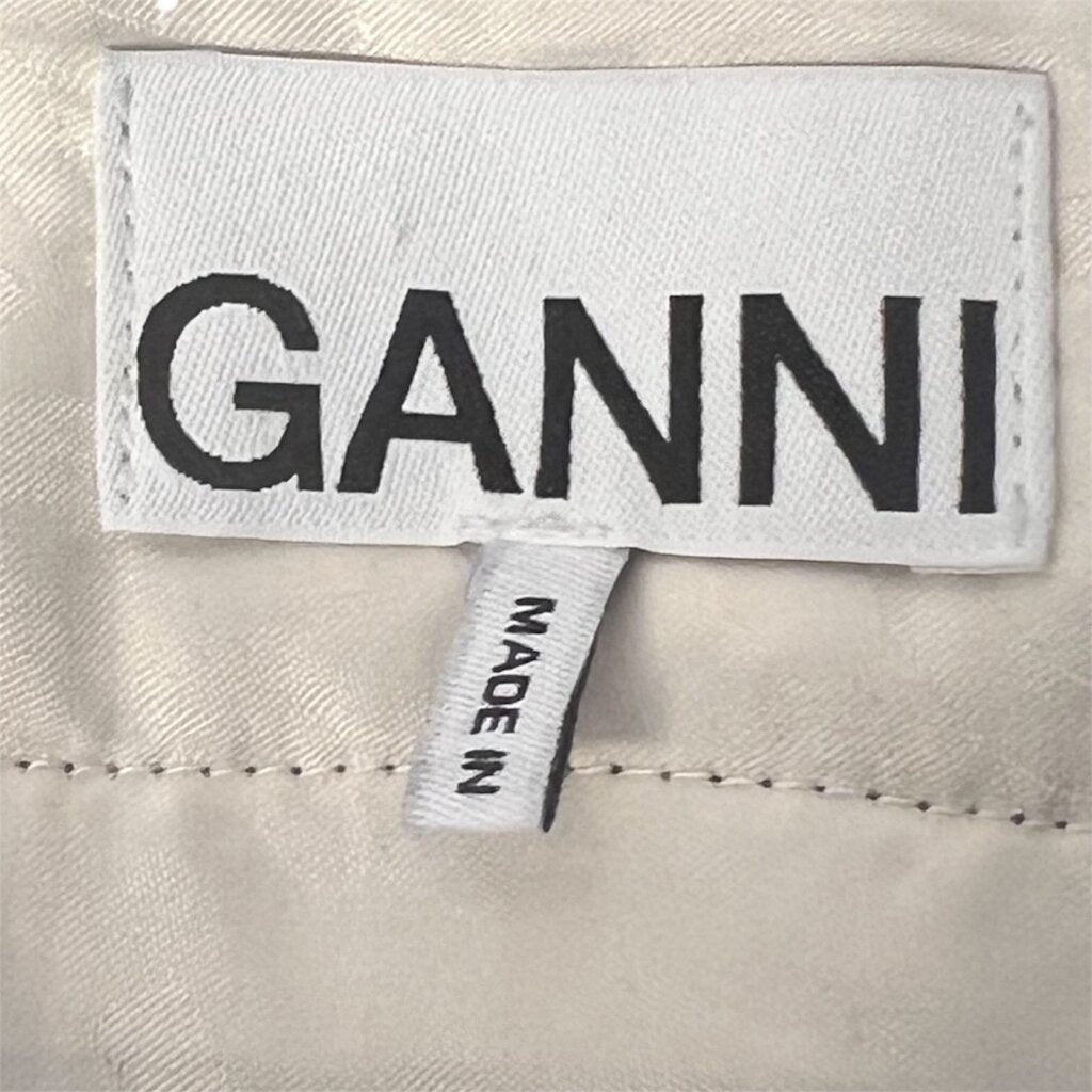 Ganni Houndstooth Drop Waist Mini Dress