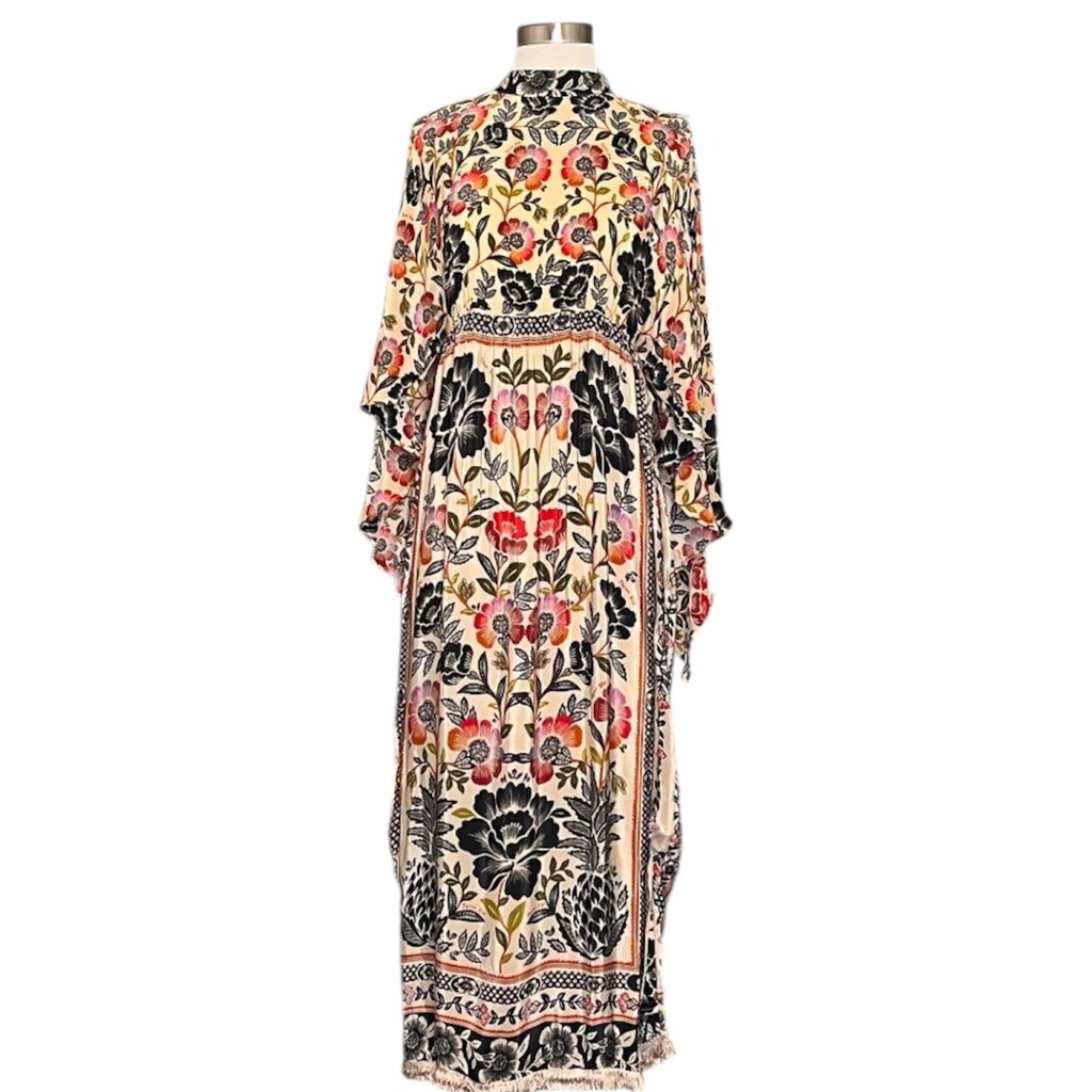 Farm Rio Floral Empire Maxi Dress, NEW