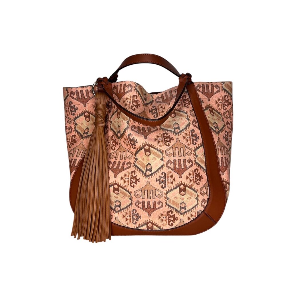 Ulla Johnson Woven Ikat + Leather Tote Bag
