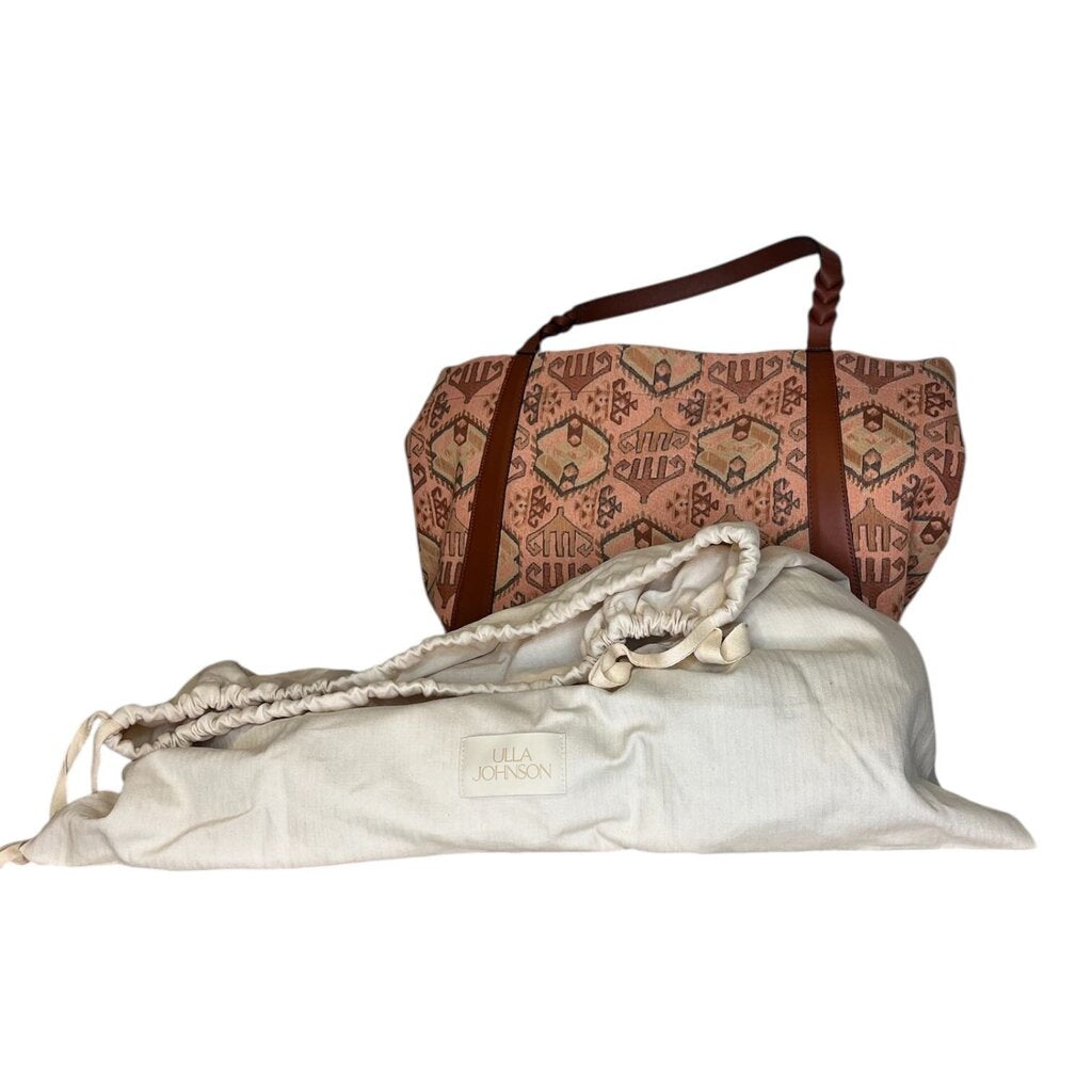 Ulla Johnson Woven Ikat + Leather Tote Bag