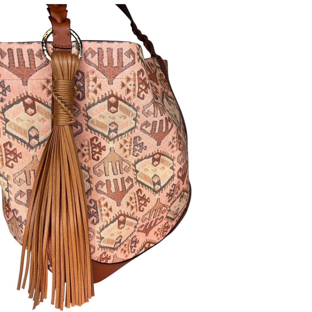 Ulla Johnson Woven Ikat + Leather Tote Bag