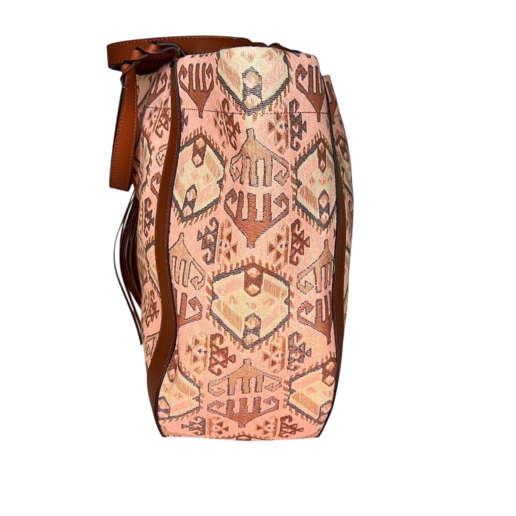 Ulla Johnson Woven Ikat + Leather Tote Bag