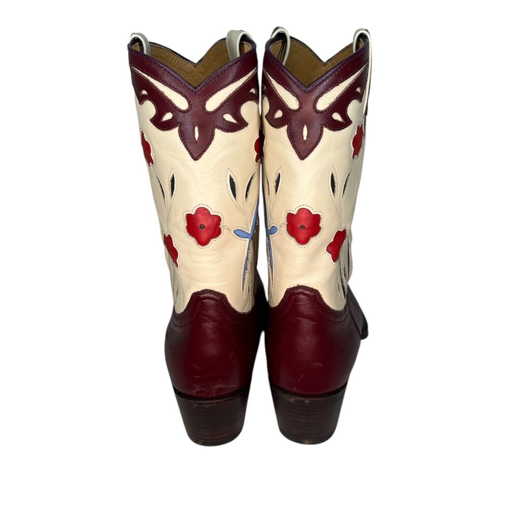 Sendra Pieced Floral Bluebird Color Block Cowboy Boots