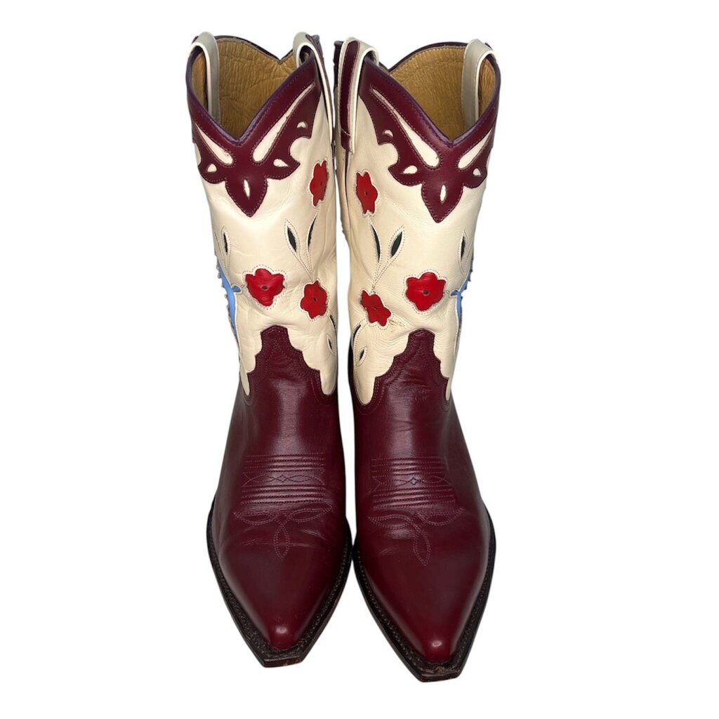 Sendra Pieced Floral Bluebird Color Block Cowboy Boots