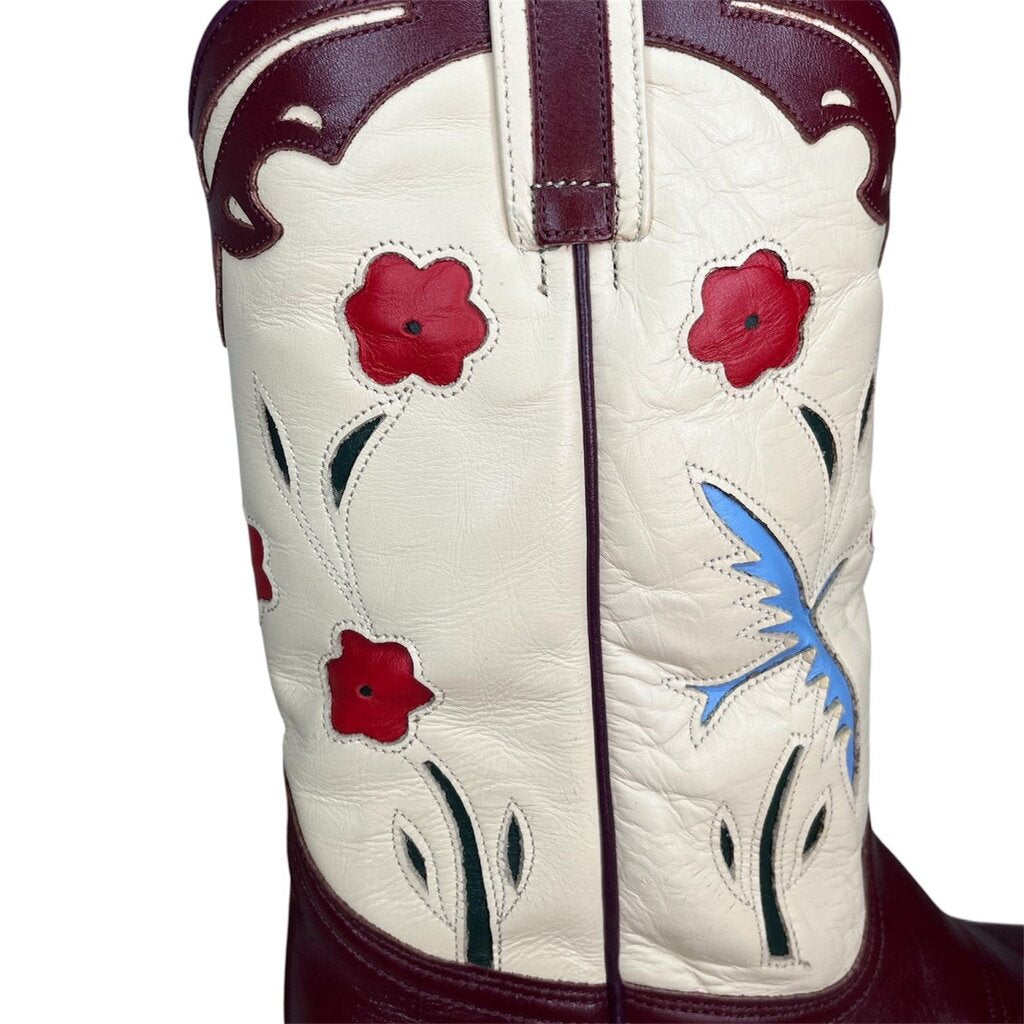 Sendra Pieced Floral Bluebird Color Block Cowboy Boots