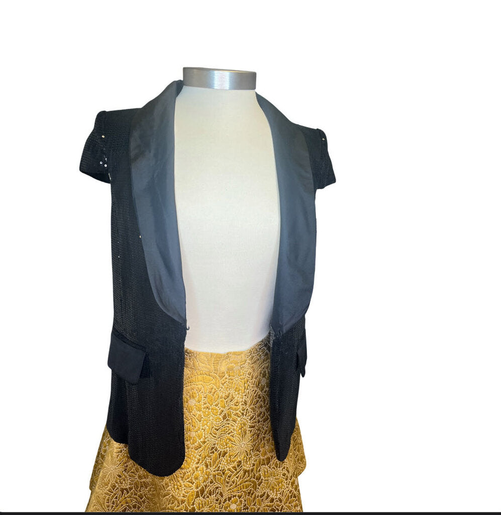 Tibi Sequin Tuxedo Vest