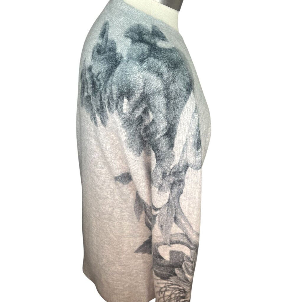 Jason Wu Raw Edge Floral Cashmere Sweater
