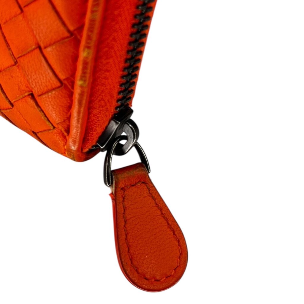 Bottega Veneta Intrecciato Woven Leather Zip Around Wallet