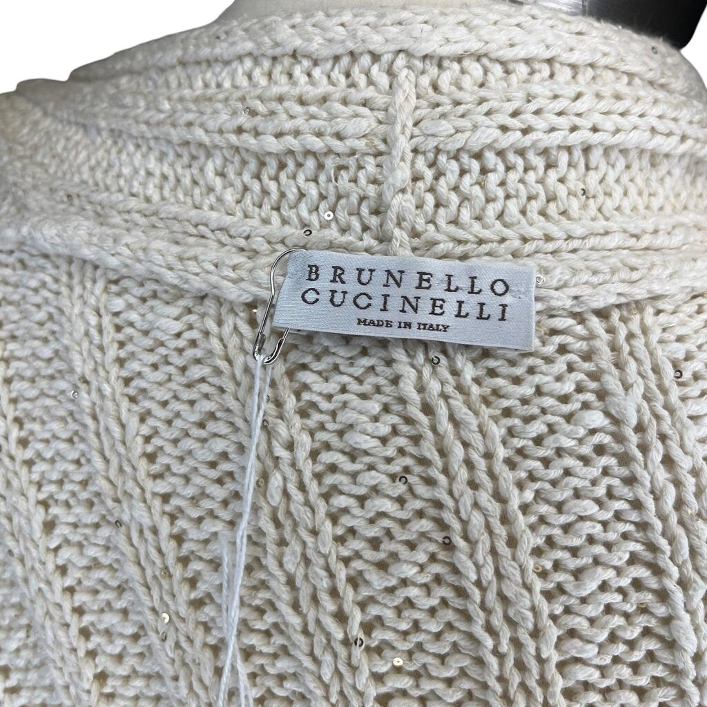 Brunello Cucinelli Sparkle Knit Ribbed Long Cardigan