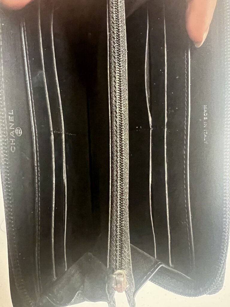 Chanel Embroidered CC Leather Wallet