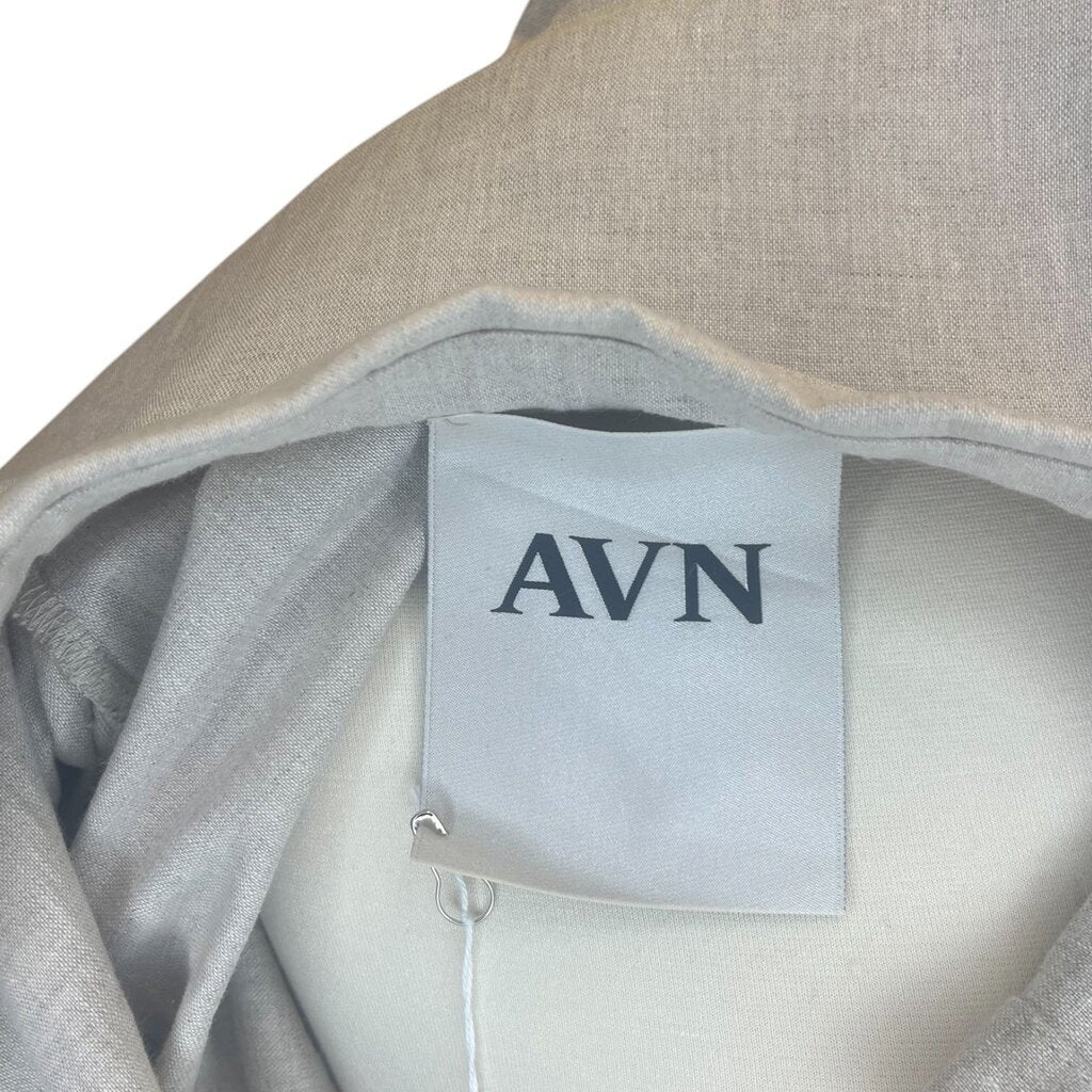 AVN Puff Sleeve Linen Maxi Shirt Dress