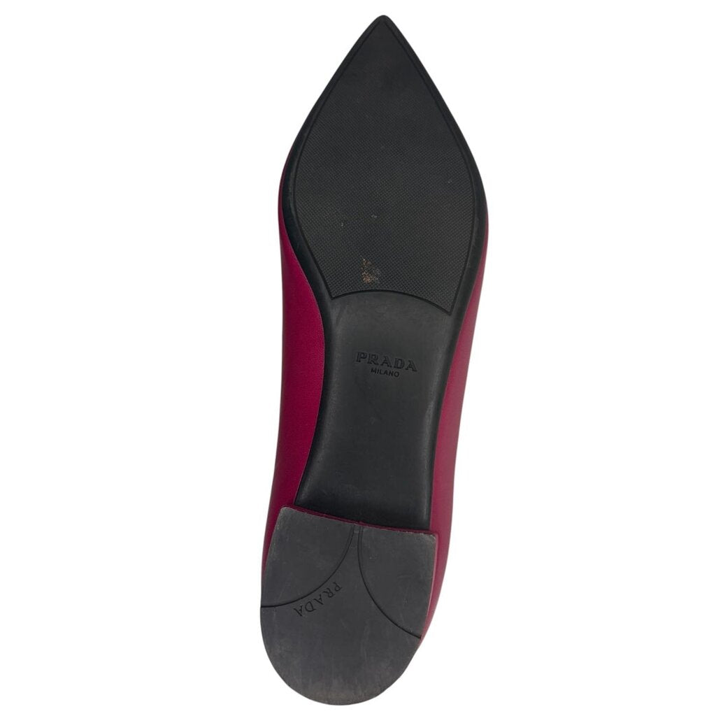 Prada Pointed Toe Ballerina Flats