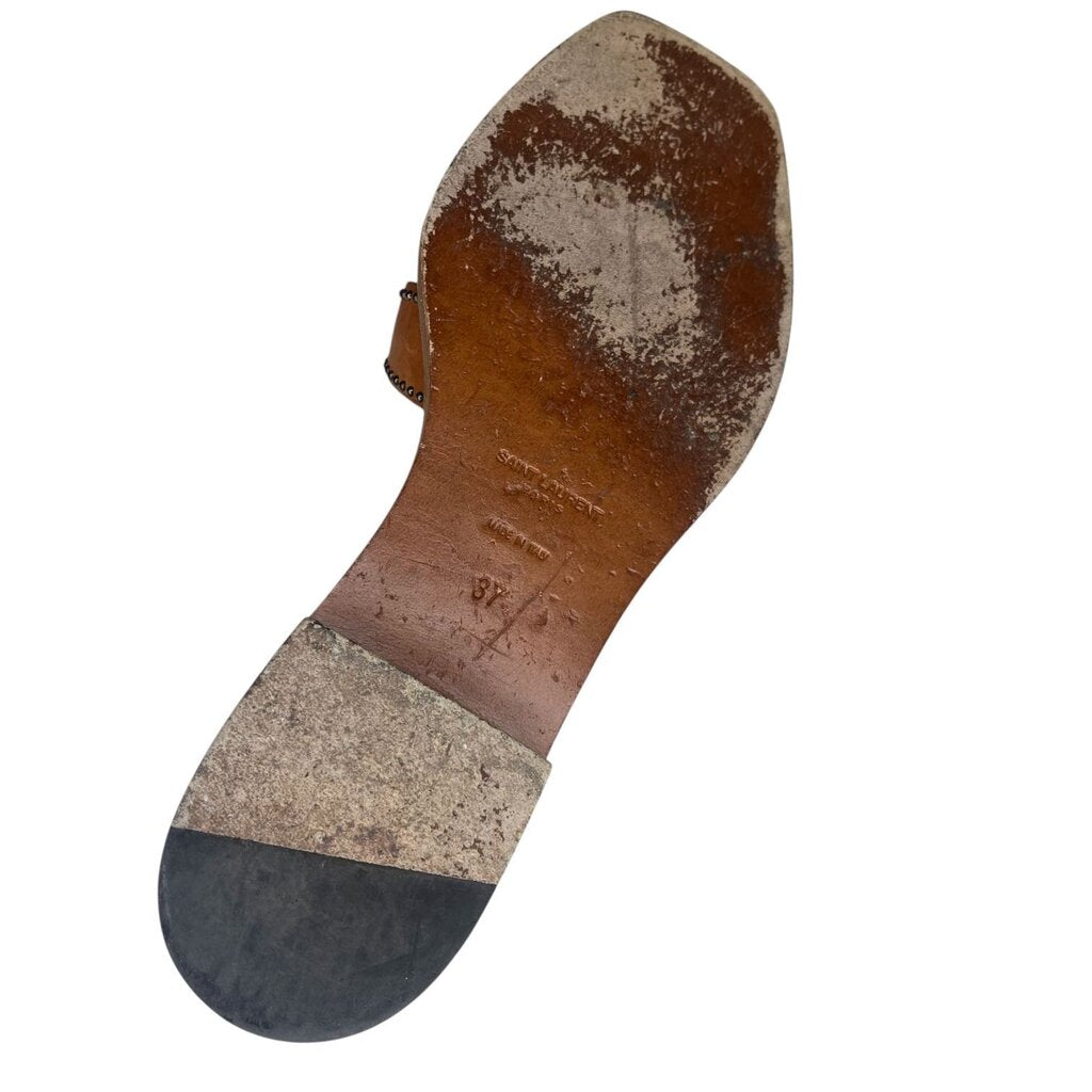 Saint Laurent Studded 'Tribute' Open Toe Slides