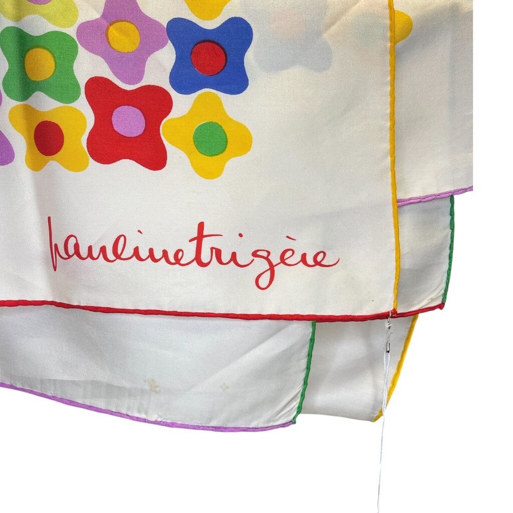 Vintage Pauline Trigere Floral Silk Scarf