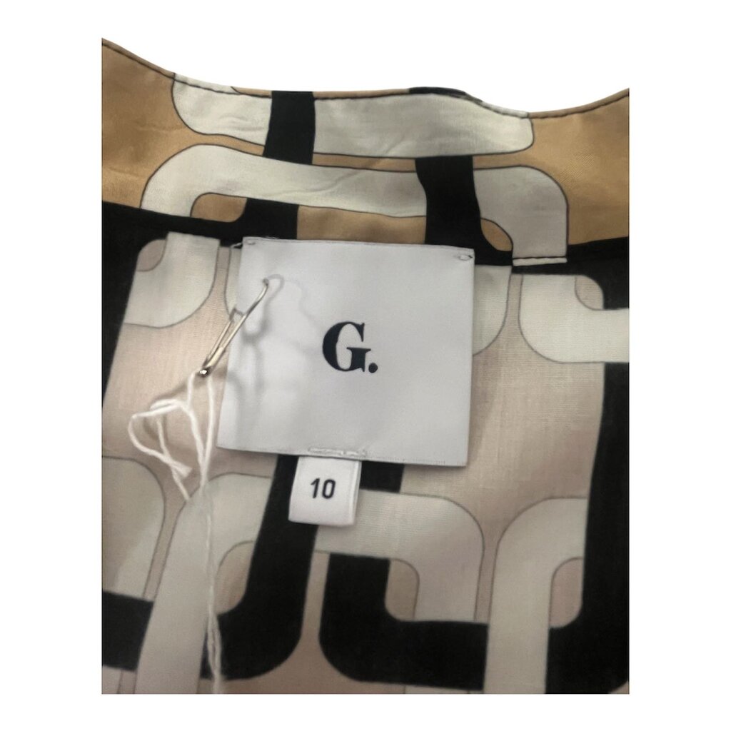 Goop Chain Print Split Collar Top