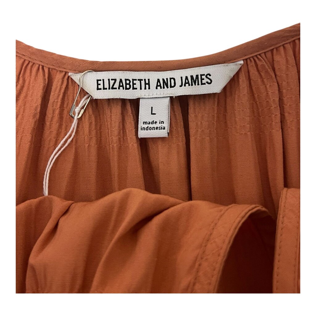 Elizabeth and James Smocked Split Collar Maxi Dress