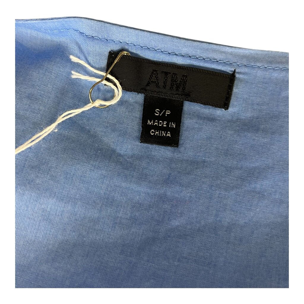 ATM Drawstring Cotton Voile Mini Dress
