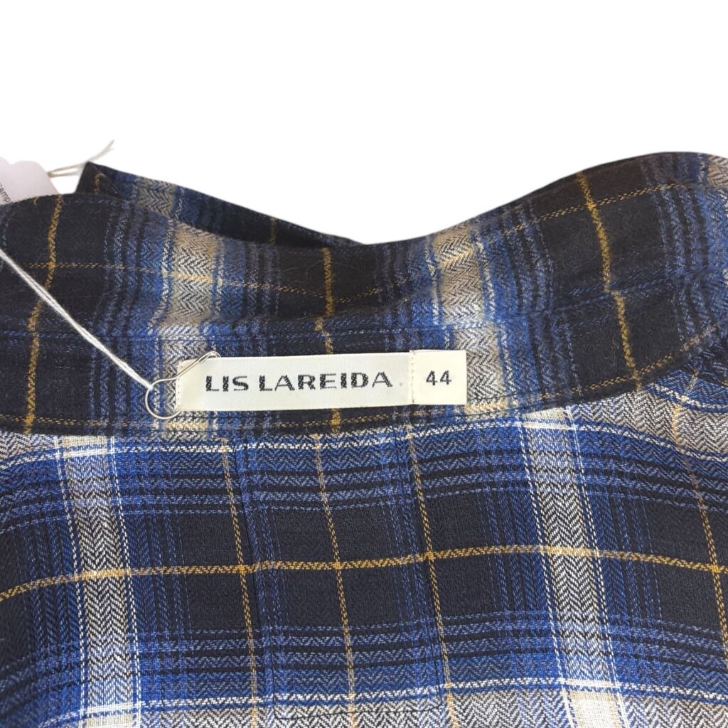 Lis Lareida Plaid Flannel Ruffle Front Blouse
