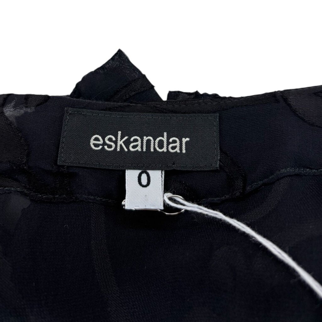 Eskandar Silk Burnout Open Front Cardigan