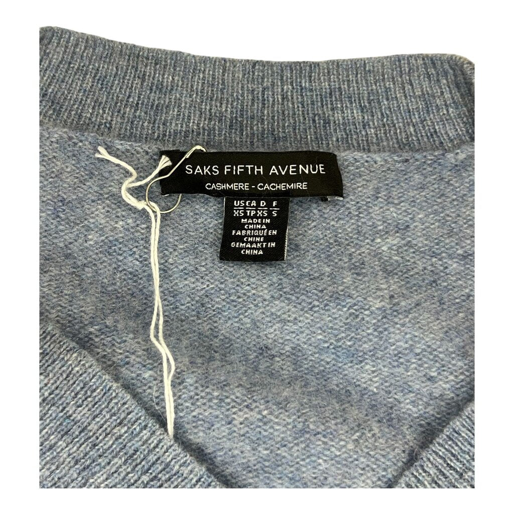 Saks V Neck Cashmere Sweater