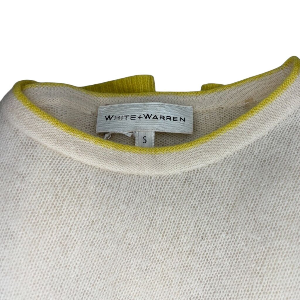White + Warren Color Block Cashmere Sweater