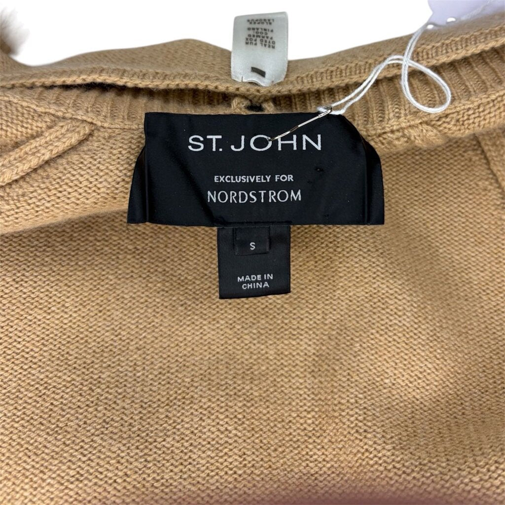 St. John Cashmere Zip Front Hooded Sweater