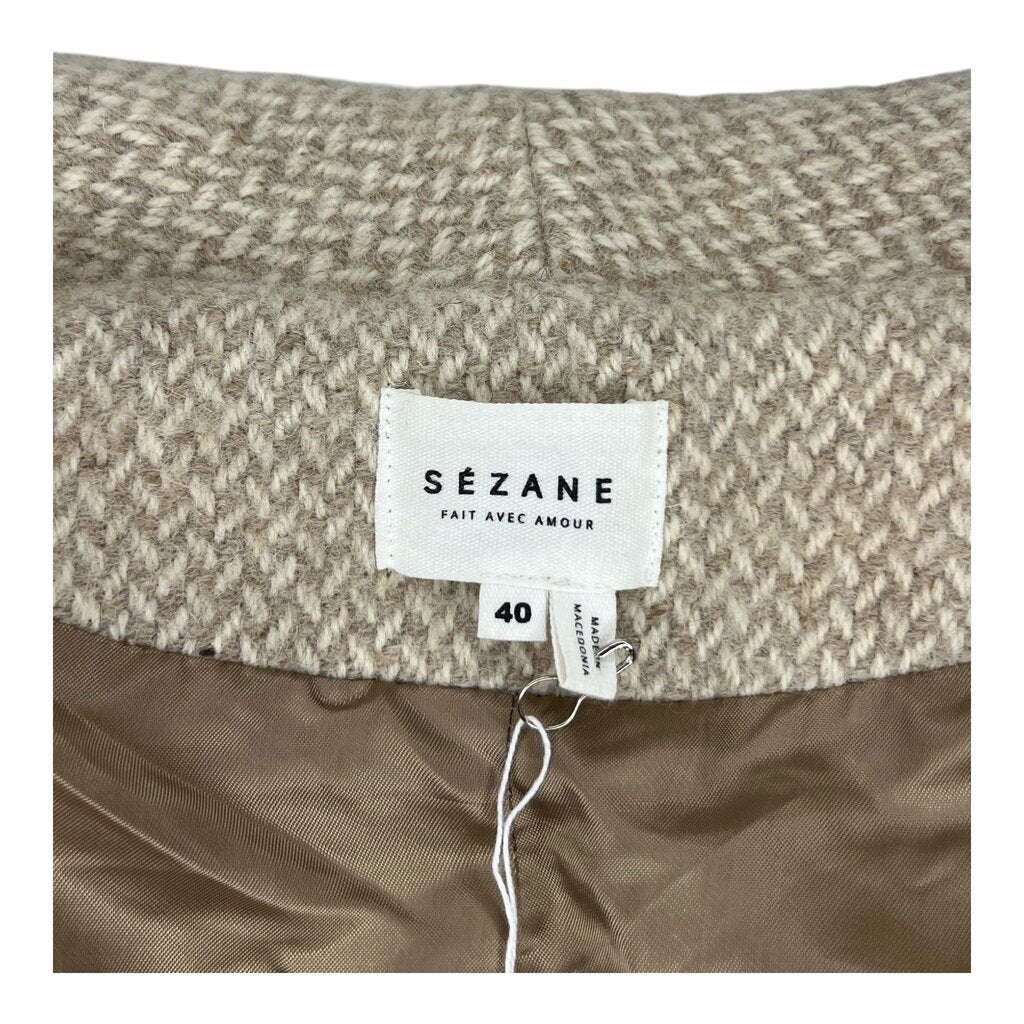 Sezane Herringbone Wool Blend Jacket