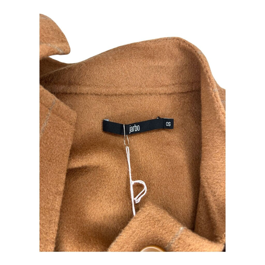 Jarbo Wool Cap Sleeve Pinstripe Poncho Coat