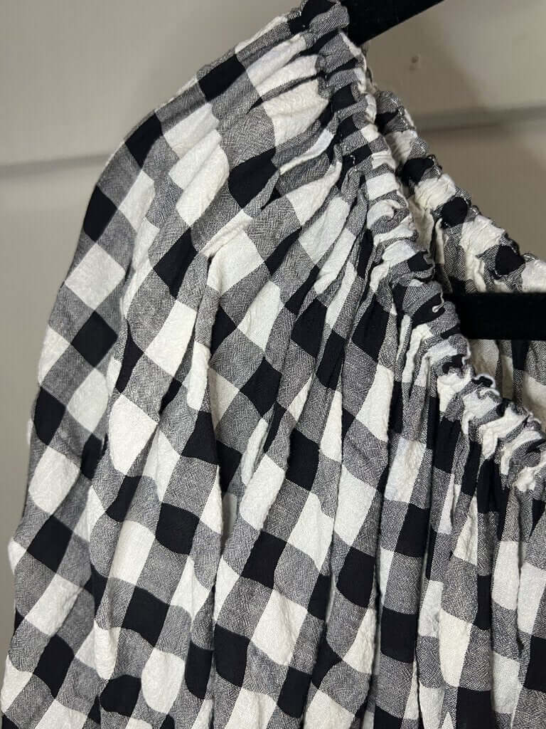 Aspesi Elbow Sleeve Check Tie Front Top