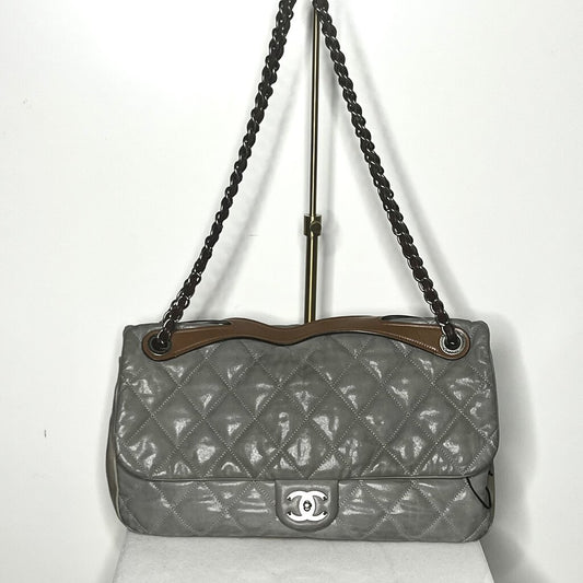 Chanel Metallic Calfskin Quilted Flap Handbag