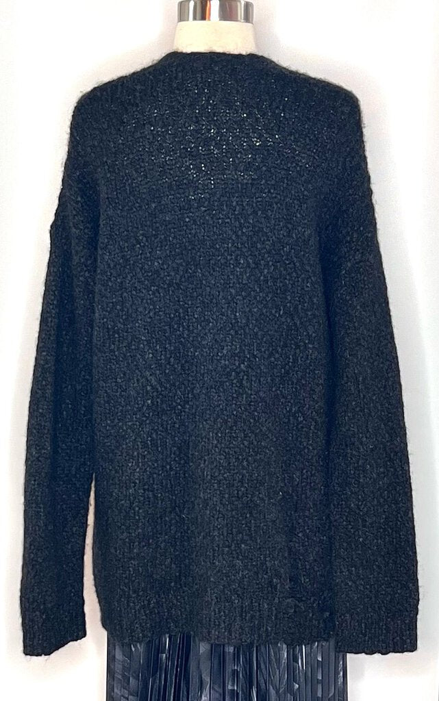 Raquel Allegra Alpaca Blend Distressed Cardigan Sweater