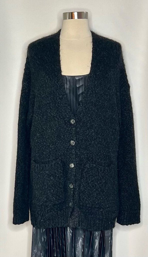 Raquel Allegra Alpaca Blend Distressed Cardigan Sweater