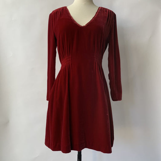 Toast Velvet V-Neck Long Sleeve Mini Dress