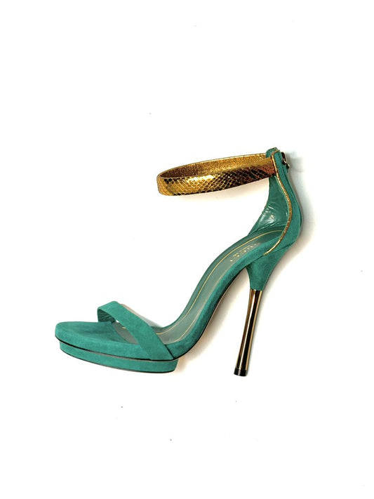 Gucci Open Toe Suede Heel, Online