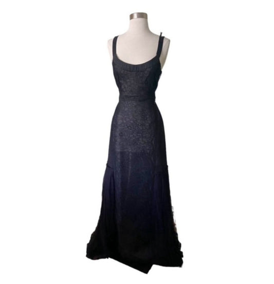 Alberta Ferretti Sleeveless Silk & Lace Maxi Dress, Online