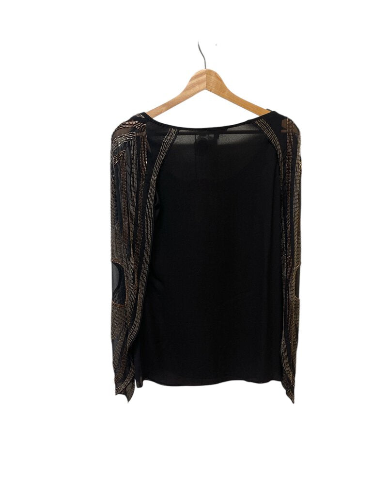 AKA New York Silk Beaded Winged Blouse, New