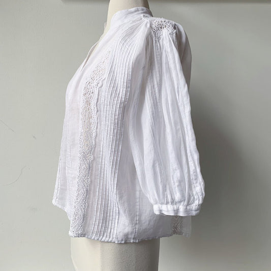 Frame Embroidered Cotton Blouse, MSRP $328