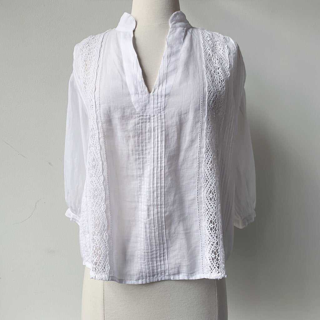 Frame Embroidered Cotton Blouse, MSRP $328